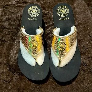 Gold guess wedges never worn